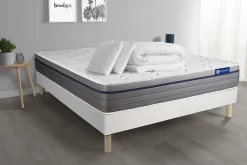 Actisom Pack sommier kit matelas Mémoire de forme avec couette et oreillers Hot
