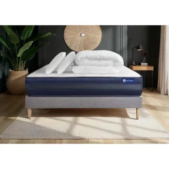Actisom Pack sommier kit matelas Mémoire de forme avec couette et oreillers Clearance