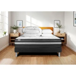 Vitalit Pack sommier kit matelas Mousse polyuréthane à mémoire de forme avec couette et oreillers