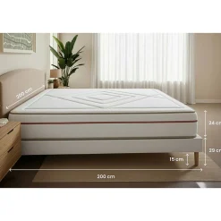 Marmottes & Co Pack sommier kit matelas Mémoire de forme avec couette et oreillers