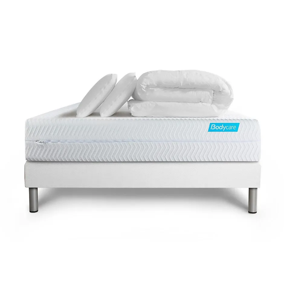Bodycare Pack sommier kit matelas Mémoire de forme avec couette et oreillers