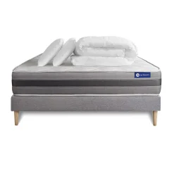 Actisom Pack sommier kit matelas Ressorts ensachés et mémoire de forme avec couette et oreillers Clearance