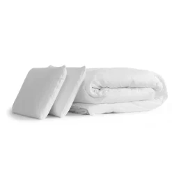 Somness Pack sommier kit matelas Mémoire de forme avec couette et oreillers Discount
