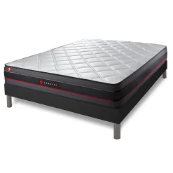 Somness Pack sommier kit matelas Mémoire de forme avec couette et oreillers Discount