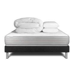 Vitalit Pack sommier kit matelas Mousse polyuréthane à mémoire de forme avec couette et oreillers