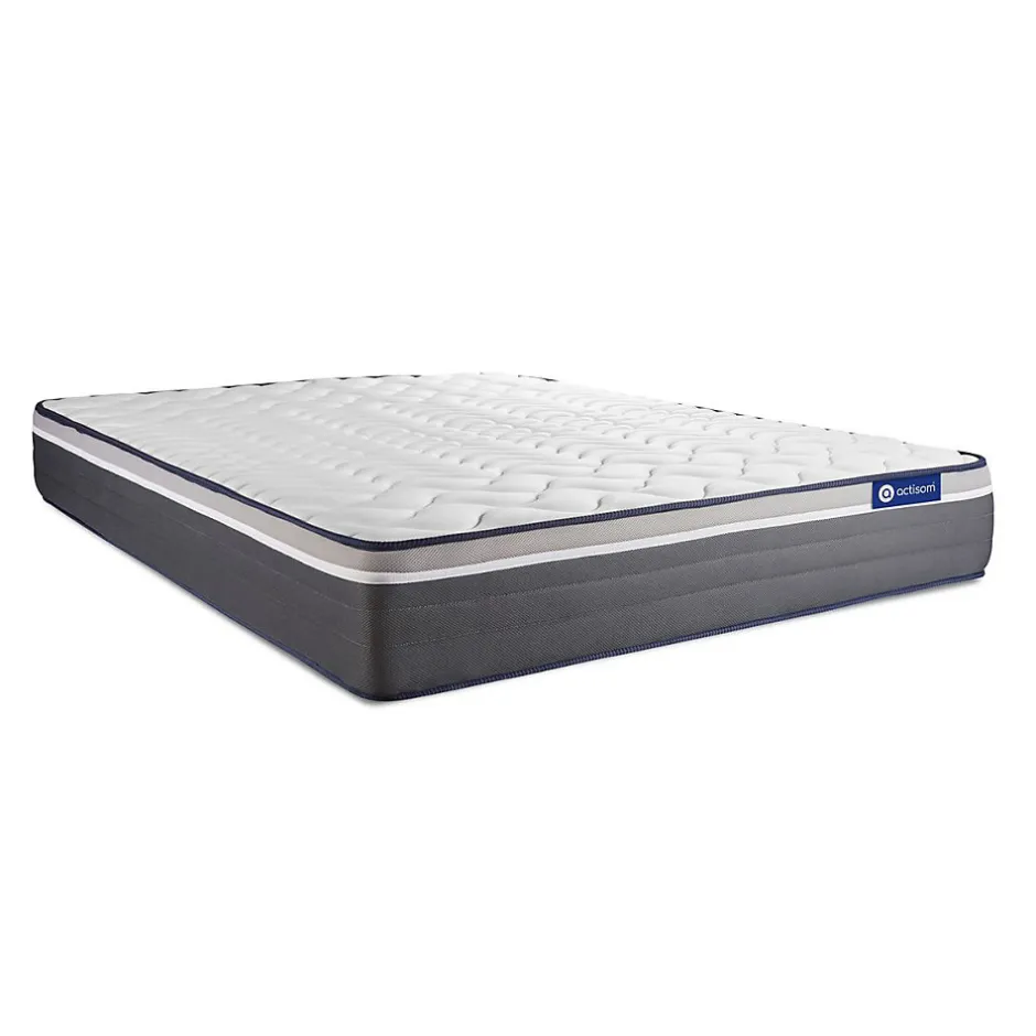Actisom Pack sommier kit matelas Mémoire de forme avec couette et oreillers