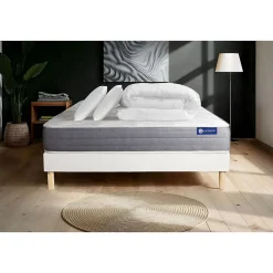Actisom Pack sommier kit matelas Mémoire de forme avec couette et oreillers Online