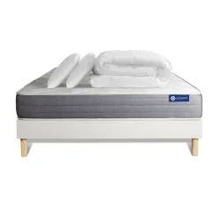 Actisom Pack sommier kit matelas Mémoire de forme avec couette et oreillers Online