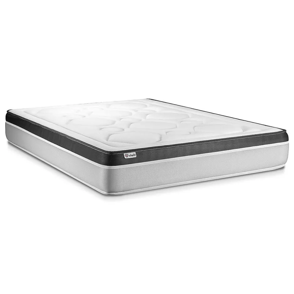 Vitalit Pack sommier kit matelas Mousse polyuréthane à mémoire de forme avec couette et oreillers