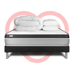 Vitalit Pack sommier kit matelas Mousse polyuréthane à mémoire de forme avec couette et oreillers