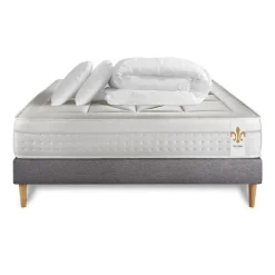Litier Deluxe Pack sommier kit matelas Ressorts ensachés et mémoire de forme avec couette et oreillers