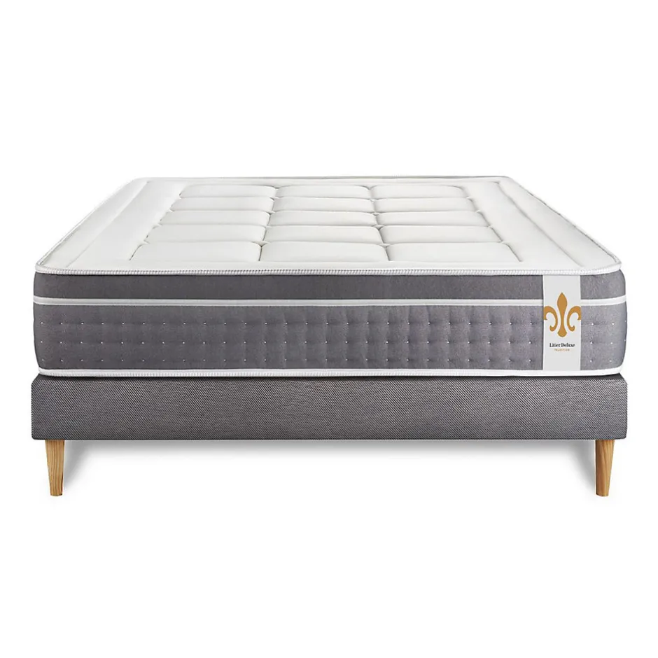 Litier Deluxe Pack sommier kit matelas Ressorts ensachés et mémoire de forme avec couette et oreillers