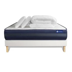 Actisom Pack sommier kit matelas Latex et mémoire de forme avec couette et oreillers Clearance