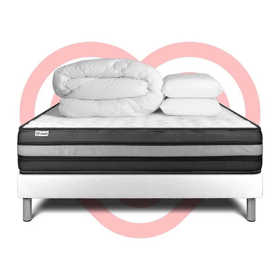 Vitalit Pack sommier kit matelas Mousse polyuréthane à mémoire de forme avec couette et oreillers Clearance