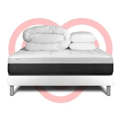 Vitalit Pack sommier kit matelas Ressorts ensachés et mémoire de forme avec couette et oreillers
