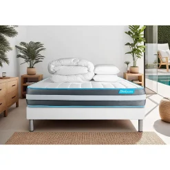 Bodycare Pack sommier kit matelas Mémoire de forme avec couette et oreillers