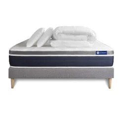 Actisom Pack sommier kit matelas Ressorts ensachés et mémoire de forme avec couette et oreillers Sale