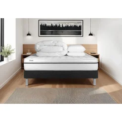 Vitalit Pack sommier kit matelas Mousse polyuréthane à mémoire de forme avec couette et oreillers Outlet
