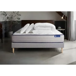 Actisom Pack sommier kit matelas Ressorts ensachés et mémoire de forme avec couette et oreillers Clearance