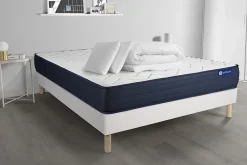 Actisom Pack sommier kit matelas Latex et mémoire de forme avec couette et oreillers