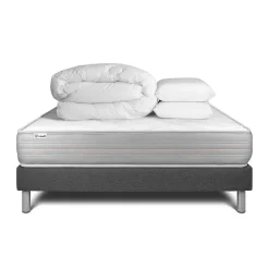 Vitalit Pack sommier kit matelas Mousse polyuréthane à mémoire de forme avec couette et oreillers