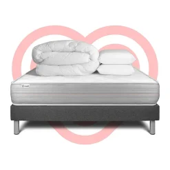 Vitalit Pack sommier kit matelas Mousse polyuréthane à mémoire de forme avec couette et oreillers