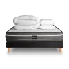 Prestige Literie Pack sommier kit matelas Ressorts ensachés et mémoire de forme avec couette et oreillers Outlet