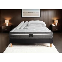 Prestige Literie Pack sommier kit matelas Ressorts ensachés et mémoire de forme avec couette et oreillers Outlet