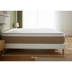 Marmottes & Co Pack sommier tapissier matelas Ressorts ensachés et mémoire de forme avec couette et oreillers Discount
