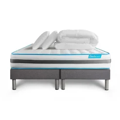 Bodycare Pack sommier tapissier matelas Ressorts ensachés avec couette et oreillers Discount