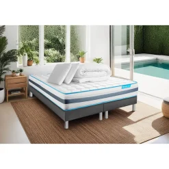 Bodycare Pack sommier tapissier matelas Ressorts ensachés avec couette et oreillers Discount