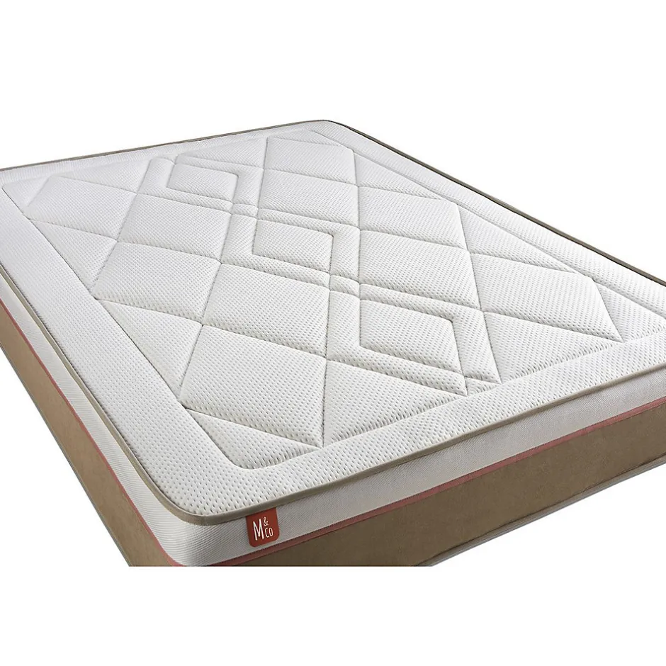 Marmottes & Co Pack sommier tapissier matelas Ressorts ensachés et mémoire de forme avec couette et oreillers