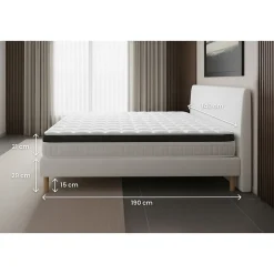 Prestige Literie Pack sommier tapissier matelas Mémoire de forme avec couette et oreillers