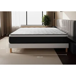 Prestige Literie Pack sommier tapissier matelas Ressorts ensachés et mémoire de forme avec couette et oreillers Clearance