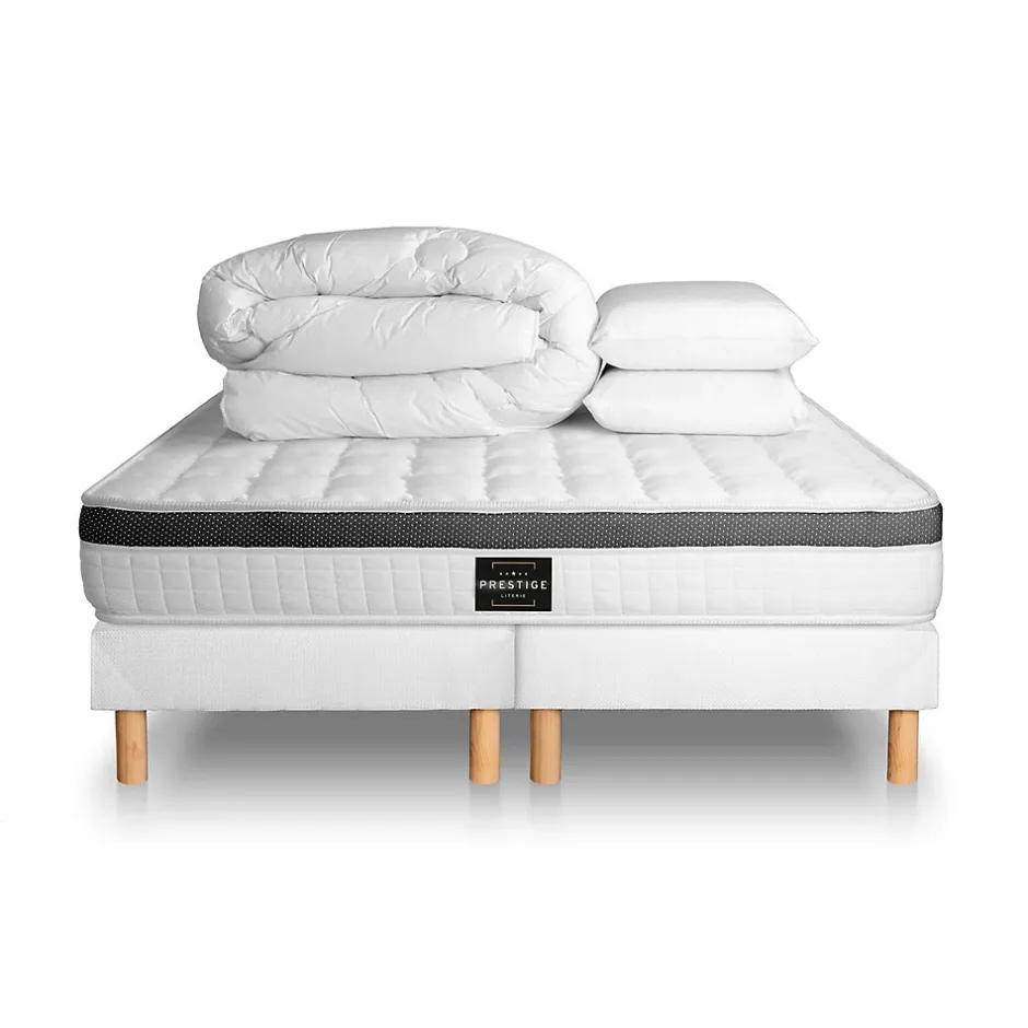 Prestige Literie Pack sommier tapissier matelas Mémoire de forme avec couette et oreillers Clearance