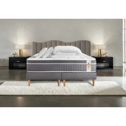 Litier Deluxe Pack sommier tapissier matelas Ressorts ensachés et mémoire de forme avec couette et oreillers