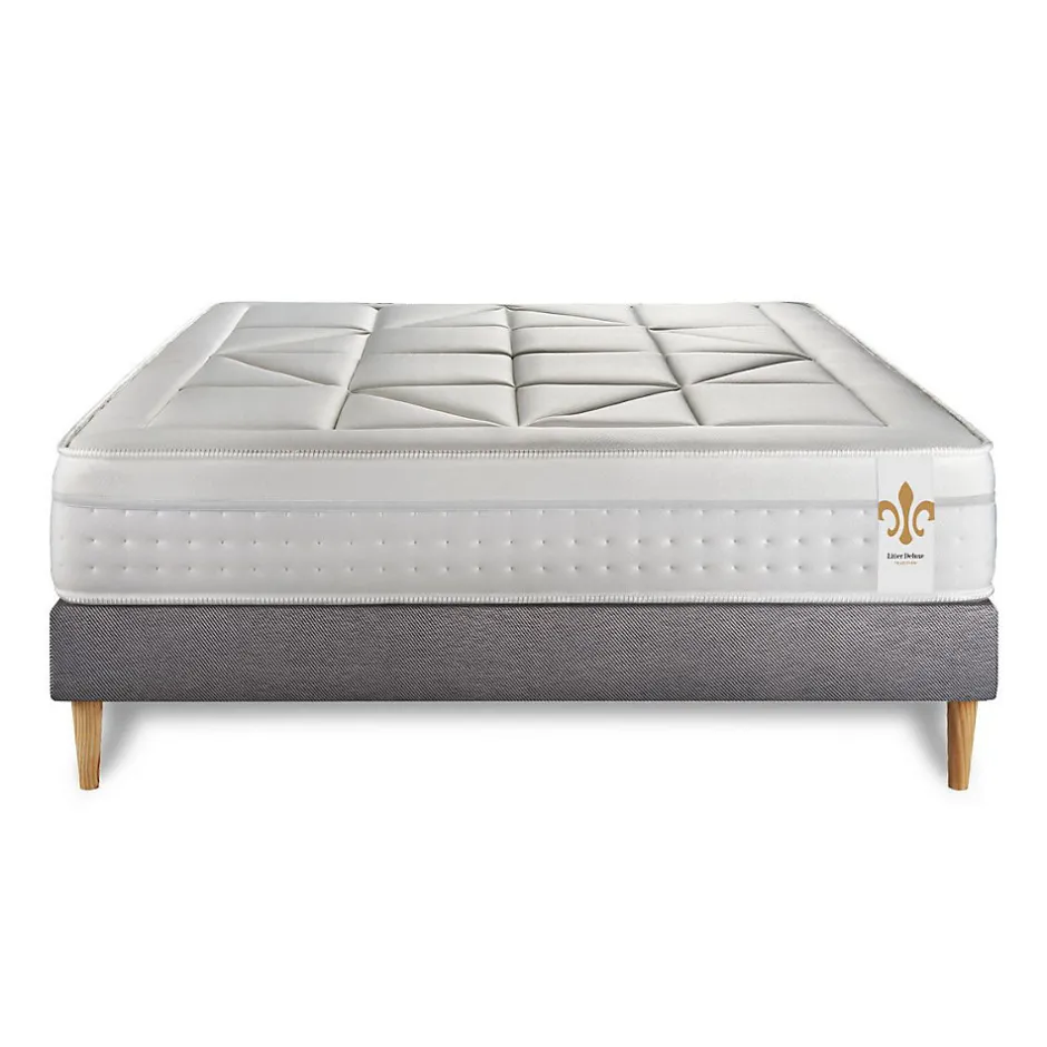 Litier Deluxe Pack sommier tapissier matelas Ressorts ensachés et mémoire de forme avec couette et oreillers