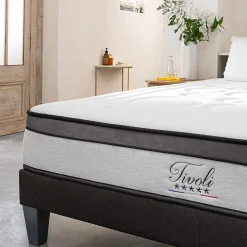 Bellecour Pack Tivoli 160x200 cm Matelas Mousse + Sommier Bois + Protège matelas anti punaise