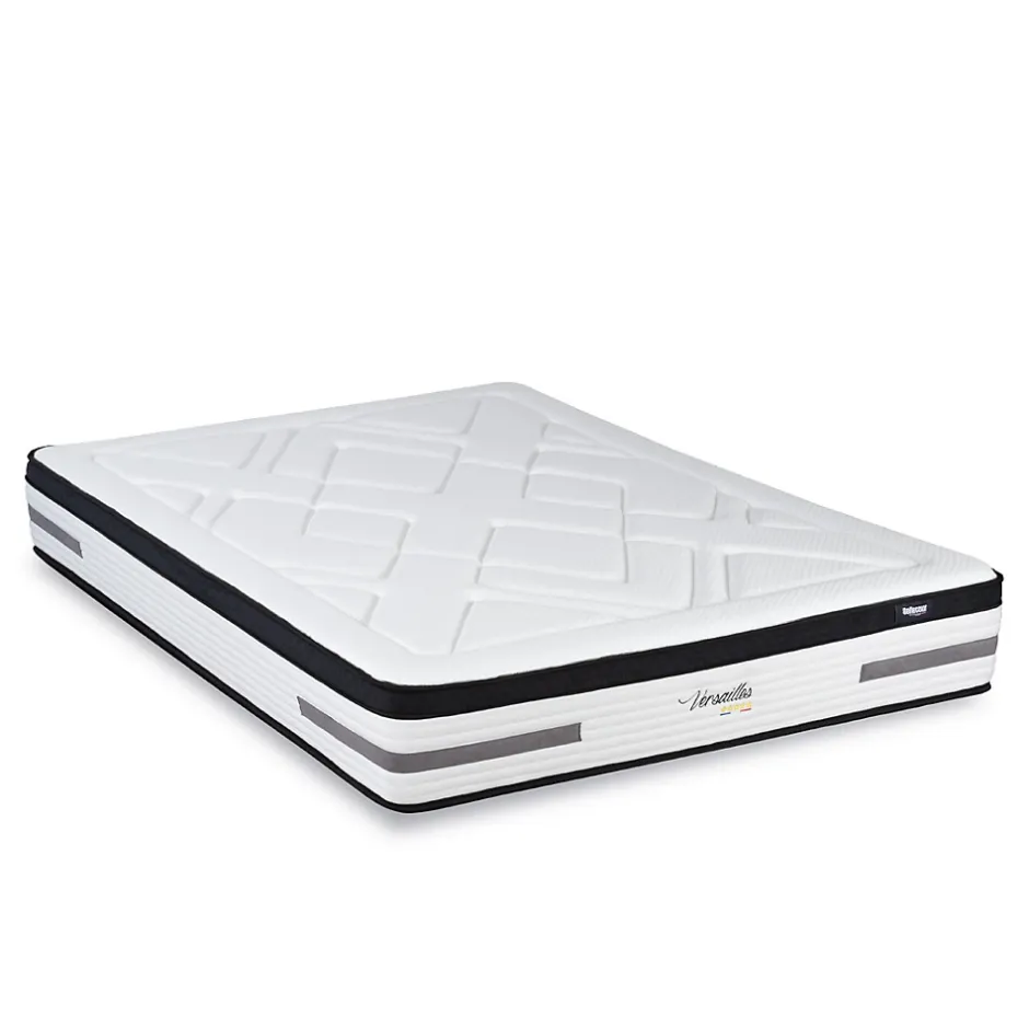 Bellecour Pack Versailles 160x200 cm Matelas Ressorts ensachés + Sommier Bois + Accessoires Best