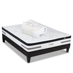 Bellecour Pack Versailles 160x200 cm Matelas Ressorts ensachés + Sommier Bois + Accessoires Best