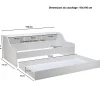 Weber PALMA Lit enfant contemporain mélaminé blanc - l 90 x L 190 cm Best