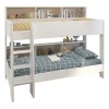 Parisot Lit enfant superpose contemporain decor chene brooklyn et blanc - l 90 x L 200 cm - JIM