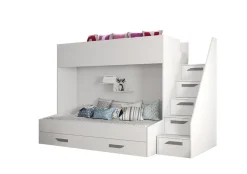 Enfant Abiks Meble PARTY 16 Lit superposé 247/165/135 (blanc/blanc/gris)