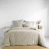Douceur D'Intérieur PARURE 3 P. 240 x 220 CM COTON LAVE UNI 57 FILS LINETTE LIN - 220x240cm - Lin