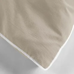 Douceur D'Intérieur PARURE 3 P. 240 x 220 CM COTON LAVE UNI 57 FILS LINETTE LIN - 220x240cm - Lin