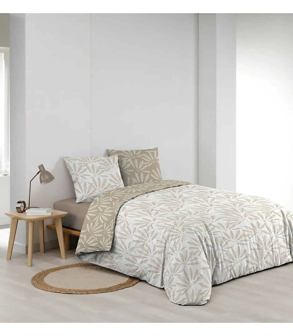 Douceur D'Intérieur Parure 3 pièces 220x240cm 57 fils réversible "Malia" - 220x240cm - Blanc Outlet