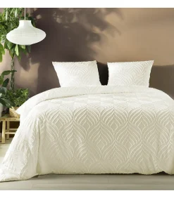 Douceur D'Intérieur Parure 3 pièces 220x240cm tufté ivoire - 220x240cm - Ivoire