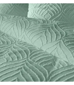 Douceur D'Intérieur Parure 3 pièces 240x260cm tufté sauge - 240x260cm - Vert sauge
