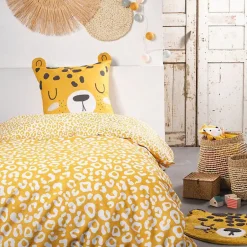 Today Parure de couette 140 x 200 "Funny Tiger" Réversible 100% Coton / 57 Fils/cm²