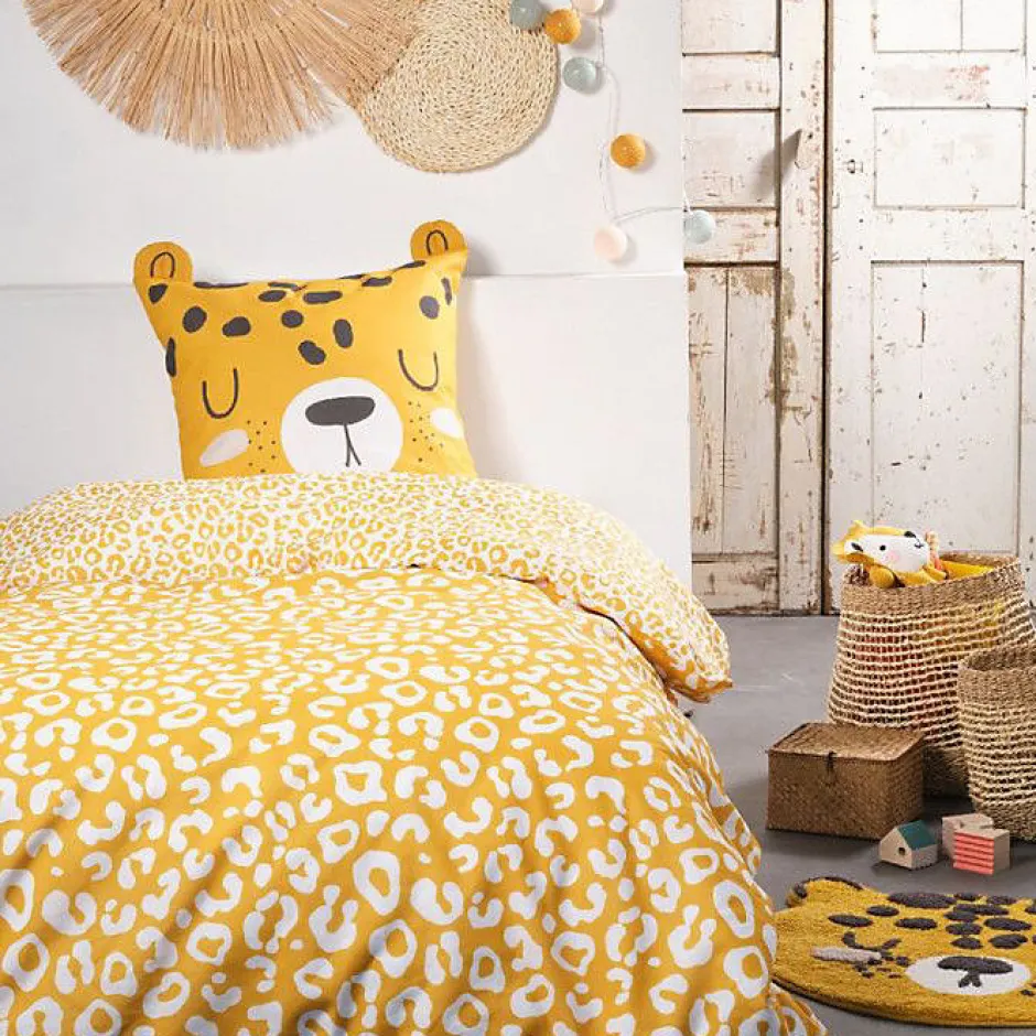 Today Parure de couette 140 x 200 "Funny Tiger" Réversible 100% Coton / 57 Fils/cm²